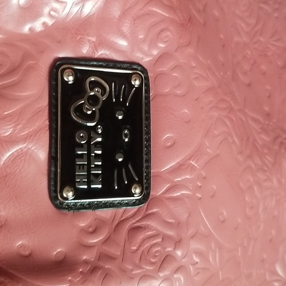 USED HELLO KITTY MONOGRAM Pink and black tote 13 L x 9 W x 4 D - Picture 4 of 8